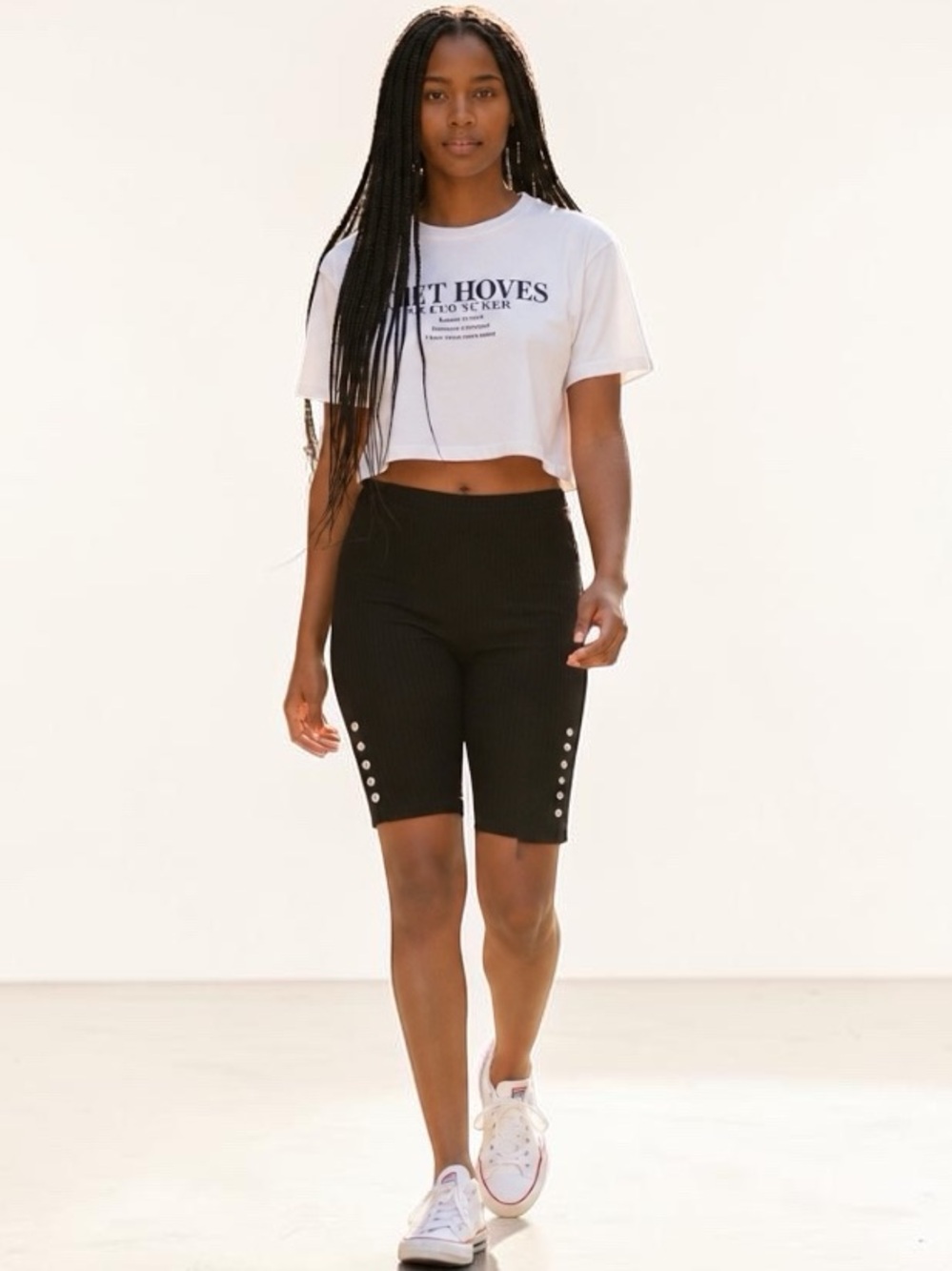 Zara Knit Ribbed Biker Shorts With Button Leg Detail For A More Updated Look‎